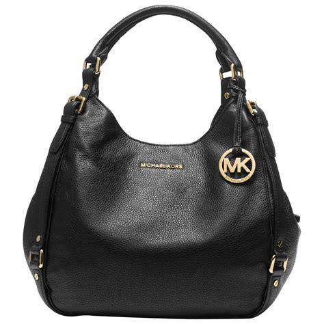 michael kors bag black leather|Michael Kors black leather handbag.